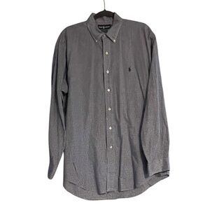 Polo Ralph Lauren Yarmouth Medium Button-Down Blue Checkered‎ Shirt - 34/Neck 16
